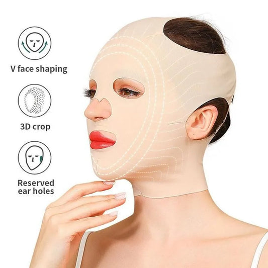 Máscara levantadora de rostro reutilizable 3D, banda antienvejecimiento V Shaper, máscara completa para levantamiento facial, máscara de sueño para rostro, belleza, transpirable.